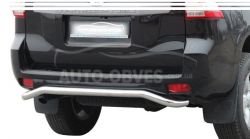 Toyota Prado 150 rear bumper protection - type: curved pipe model фото 0