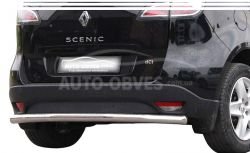 Rear bumper protection Renault Scenic III 2009-2015 - type: single pipe фото 0