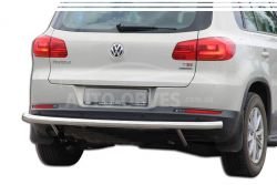 VW Tiguan rear bumper protection - type: single pipe фото 0