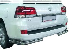 Toyota Land Cruiser 200 rear bumper protection - type: double corners фото 0