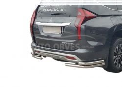 Rear bumper protection Mitsubishi Pajero Sport 2020-... - type: double corners фото 0