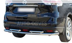 Rear bumper protection Nissan Rogue 2013-2020 - type: pipe with corners фото 0
