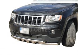Защита бампера Jeep Grand Cherokee 2010-2014 - тип: модельная, с пластинами фото 0