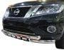 Защита бампера Nissan Pathfinder 2015-... - тип: модельная с пластинами фото 0