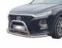 Защита переднего бампера Hyundai Santa Fe 2017-... - тип: с доп трубками фото 0