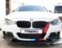 Накладка на передний бампер BMW 3 series F30, 31, 34 2012-2019 - тип: черная lip фото 3