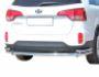 Rear bumper protection Kia Sorento 2013-2016 - type: pipe with corners фото 0