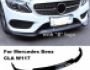 Передня lip спідниця Mercedes CLA c117 2013-2019 - тип: чорна v1 фото 3