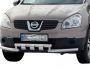 Bumper protection Nissan Qashqai 2007-2010 - type: model, with plates фото 0