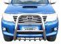 High bull bar Toyota Hilux 2012-2015 - type: up to the hood фото 0