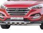 Bumper protection Hyundai Tucson 2015-2019 - type: model with plates фото 1