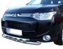 Bumper protection Mitsubishi Outlander 2013-2015 - type: model with plates фото 0
