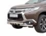Захист бампера Mitsubishi Pajero Sport 2016-2019 - тип: модельний, з пластинами фото 0
