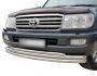 Toyota Land Cruiser 100 front bumper protection - type: triple mustache фото 0