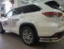 Защита заднего бампера Toyota Highlander 2014-2017 - тип: двойные углы фото 1