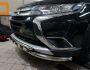 Bumper protection Mitsubishi Outlander 2015-2020 - type: model with plates фото 1