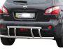 Rear bumper protection Nissan Qashqai 2007-2014 - type: pipe with corners фото 0