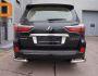 Rear bumper protection Lexus LX570 2015-2020 - type: double corners фото 1