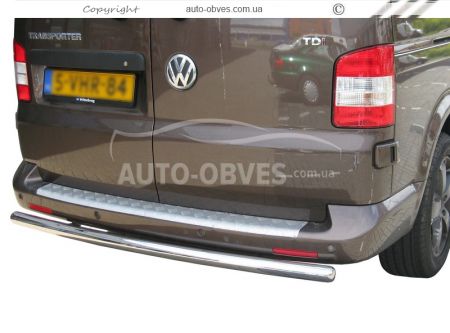 Rear bumper protection VW T5 - type: single pipe фото 0