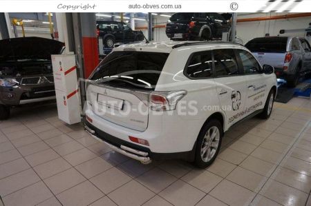 Mitsubishi Outlander rear bumper protection - type: pipe with corners фото 3