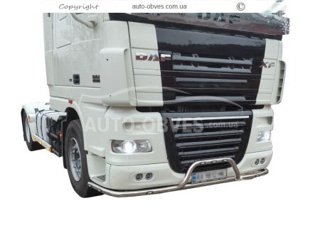 Защита переднего бампера DAF XF euro 5 - доп услуга: установка диодов - тип: v3 фото 5