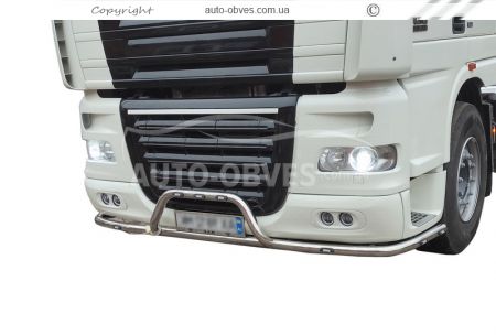 Защита переднего бампера DAF XF euro 5 - доп услуга: установка диодов - тип: v3 фото 0