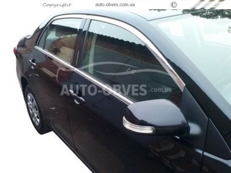 Верхняя окантовка стекла Toyota Corolla нержавейка фото 3