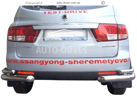 Ssangyong Kyron rear bumper protection - type: double corners фото 0