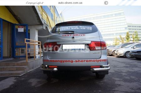Ssangyong Kyron rear bumper protection - type: double corners фото 2