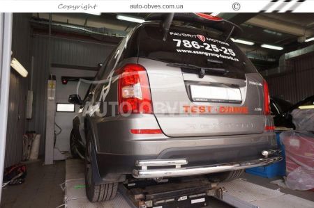 Ssangyong Rexton rear bumper protection - type: pipe with corners фото 3