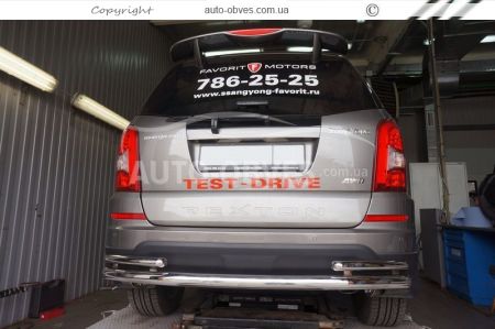Ssangyong Rexton rear bumper protection - type: pipe with corners фото 2