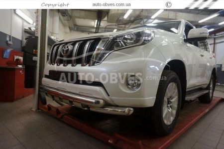 Bumper protection Prado 150 2014-2018 - type: model with plates фото 1