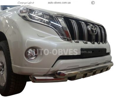 Bumper protection Prado 150 2014-2018 - type: model with plates фото 0