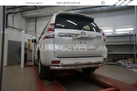 Rear bumper protection Toyota Prado 150 - type: double mustache d: 76x60 mm фото 3