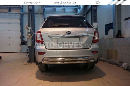 Rear bumper protection Lifan X60 - type: double mustache фото 1