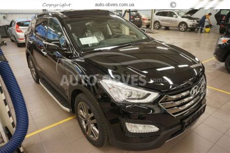 Профильные подножки Hyundai Santa Fe Grand 2014-2016 - style: Range Rover фото 1