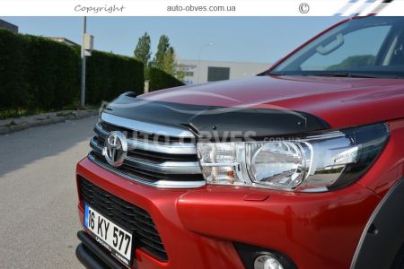 Дефлектор капота мухобойка Toyota Hilux 2015-2020 - тип: турция фото 3