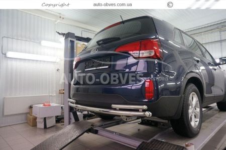 Rear bumper protection Kia Sorento 2013-2016 - type: pipe with corners фото 3