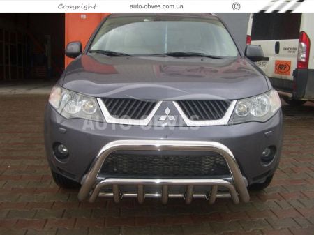 Bull bar Mitsubishi Outlander XL 2007-2010 - type: double фото 1