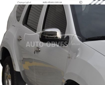 Накладки на зеркала Renault Duster модель Laureate нержавейка 2010-2012 фото 3