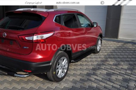 Боковые подножки Nissan Qashqai 2014-2017 - style: BMW, цвет: черный фото 1