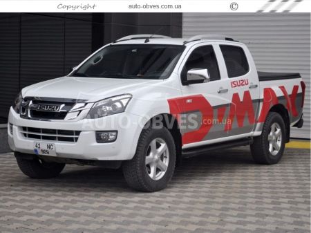 Бічні підніжки Isuzu D-max - style: BMW, колір: чорний фото 5