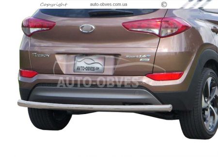 Rear bumper protection Hyundai Tucson 2019-2021 - type: single pipe фото 0