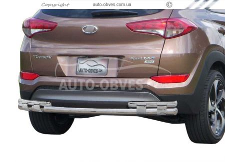 Bumper protection Hyundai Tucson 2015-2019 - type: on plates, without parking sensors фото 0