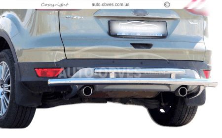 Rear bumper protection Ford Escape 2017-2020 - type: double mustache on racks фото 0