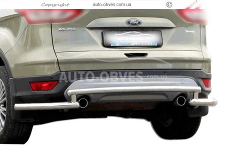 Rear bumper protection Ford Escape 2017-2020 - type: with additional corners фото 0