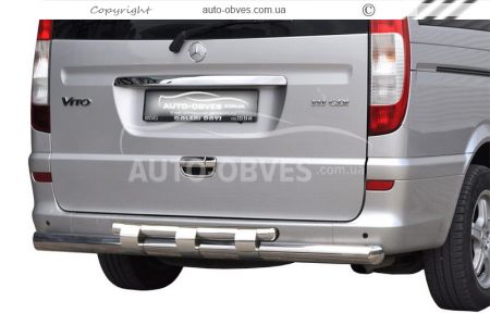Rear bumper protection Mercedes Vito, Viano - type: model, with plates фото 0