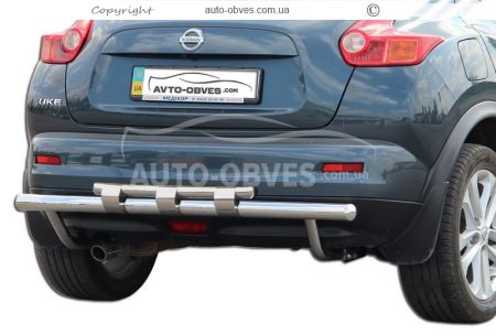 Rear bumper protection Nissan Juke 2010-2014 - type: model, with plates фото 0