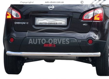 Rear bumper protection Nissan Qashqai 2007-2014 - type: single pipe фото 1