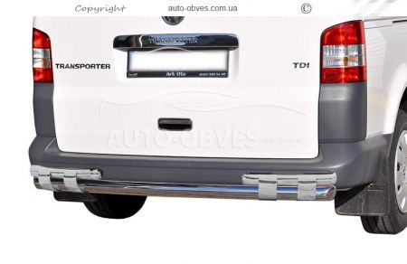 Bumper protection VW T5 - type: on plates, without parking sensors фото 0